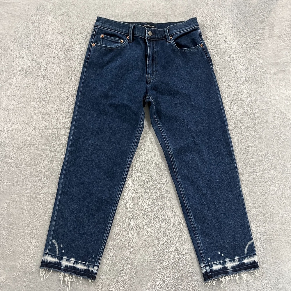 Lucky Brand Jeans Women's 4/27 Relaxed Tapered Raw Hem Y2K Retro Western